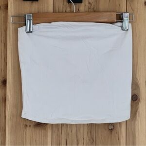 Garage White Strapless Tube Top Crop
